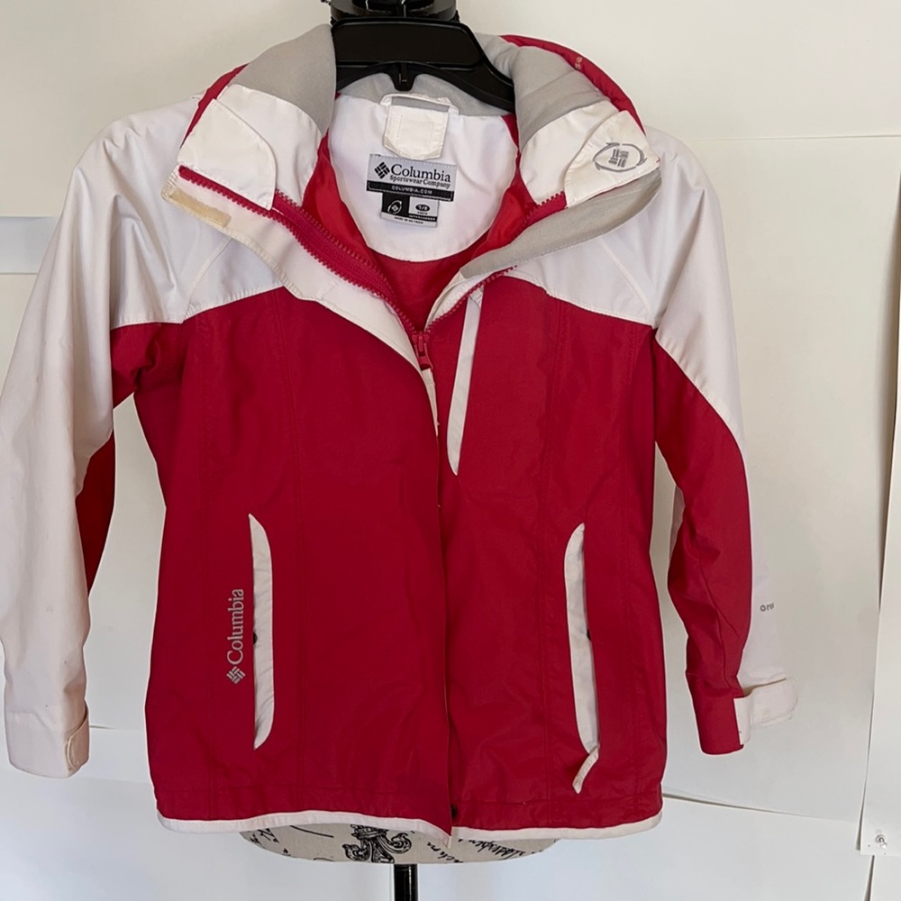 Columbia jacket 7/8 youth Coral and beige